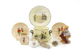 THE GOLF CLUB HOUSE: ASSORTED NOVELTY BONE CHINA, comprising pair Royal Crown Derby pin trays, small