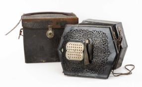 THE MUSIC CLUB HOUSE: LACHENAL & CO. 90 BUTTON AEOLA with makers label and stamp to strap, in