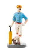 THE CRICKET CLUB HOUSE: PAINTED CAST IRON FIGURE/DOORSTOP OF MCC BATSMAN, 32cms (h) Provenance: