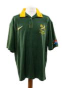 THE RUGBY UNION CLUB HOUSE: JOOST VAN DER WESTHUIZEN 1998 SOUTH AFRICA MATCH WORN JERSEY, bearing