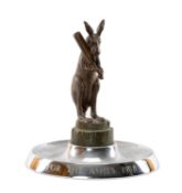 THE CRICKET CLUB HOUSE: ENGLAND VS. AUSTRALIA 1938 ASHES SERIES COMMEMORATIVE TROPHY, bronze
