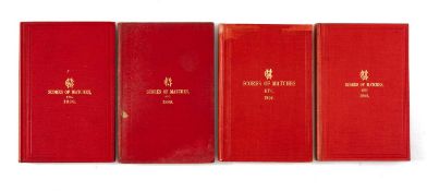 THE CRICKET CLUB HOUSE: HARDBACK EDITIONS OF MCC 'SCORES OF MATCHES', 1888, 1889, 1892, and 1907,