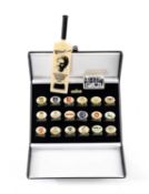 THE CRICKET CLUB HOUSE: BOXED SET OF ENAMEL LAPEL BADGES, for the eighteen County Cricket Clubs