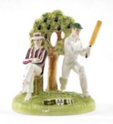 THE CRICKET CLUB HOUSE: ROYAL WORCESTER FIGURAL GROUP, 'Worcester County Cricket Club, 100 Years