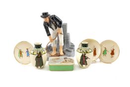 THE FISHING CLUB HOUSE: ASSORTED COMMEMORATIVE BONE CHINA comprising three Doulton pin trays,