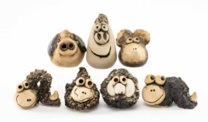 THE RUGBY UNION CLUB HOUSE: SELECTION OF SMALL ANIMAL GROGGS, including piglet inscribed ‘John