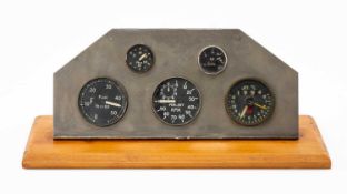 THE MILITARY CLUB HOUSE: SET OF FIVE AVRO LANCASTER BOMBER COCKPIT GAUGES, including gallons of