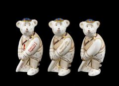 THE CRICKET CLUB HOUSE: THREE ROYAL CROWN DERBY CRICKETING BEARS, entitled ‘Ashes 2009’, ‘Twenty20
