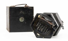 THE MUSIC CLUB HOUSE: LACHENAL & CO. 47 BUTTON CONCERTINA, serial number 2569, in case with 'C.