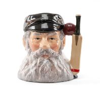 THE CRICKET CLUB HOUSE: RARE ROYAL DOULTON PROTOTYPE CHARACTER JUG, of W. G. Grace, 10cms (h)