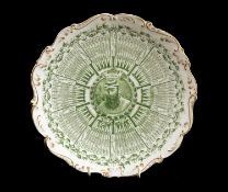 THE CRICKET CLUB HOUSE: Late Victorian Coalport bone china plate, commemorating W.G. Grace scoring a