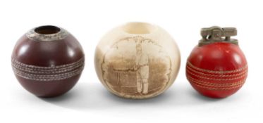 THE CRICKET CLUB HOUSE: THREE NOVELTY SMOKING ACCESSORIES, comprising Doulton Lambeth silicon ware
