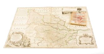 18TH C. EMMANUEL BOWEN MAP, c.1767, West Riding of Yorkshire, sectionalised and laid onto linen