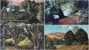 BRYN RICHARDS (Welsh, 1922-2023) oil on board - a selection of landscapes