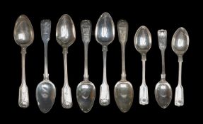 ASSORTED SILVER TEA & COFFEE SPOONS, London 1818, 1820, and Sheffield 1972