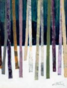 ‡ PATRICIA AITHIE (Welsh born 1957) oil and pastel - entitled verso, 'Winter Wonderland II', signed