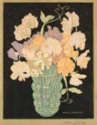 JOHN HALL THORPE (Australian, 1874-1947) woodcut - Sweet Peas, signed in pencil, 25.5 x 20cms