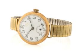 VINTAGE 9CT GOLD BUREN WRISTWATCH, c. 1925, 15J manual wind signed movement