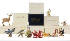 COLLECTION OF HIDDEN TREASURES TRINKET BOXES, by Arora Design UK, including Friesian Cow, Blackbird