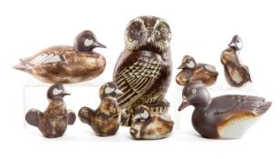 SELECTION OF GUSTAVSBERG POTTERY ANIMAL FIGURINES including, Paul Hoff's Archipelago Series