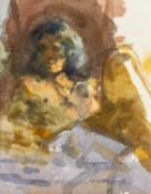 ‡ KEN HOWARD RA (British b.1932) watercolour - female nude, fully signed, 18 x 14cms