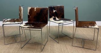 ATTRIBUTED TO PASCAL MOURGUE FOR LIGNE ROSET: FOUR MID-CENTURY 'FIL' CHAIRS, elegant tubular