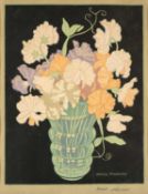 JOHN HALL THORPE (Australian, 1874-1947) woodcut print - Sweet Peas, signed in pencil