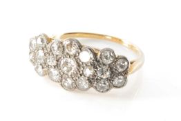 18CT GOLD DIAMOND CLUSTER RING, size P