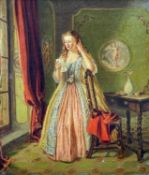 DAVID THORPE LEE (19th Century), oil on canvas - The Letter, signed and dated 1863, 35 x 30cms