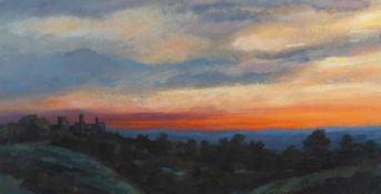 ‡ DUNCAN MCLAREN (20th C.) acrylic - entitled verso 'Sunset Over Dinefwr', signed and dated '91