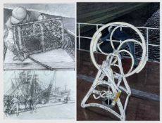 ‡ PHILIP MUIRDEN (1932-2023) mixed media - entitled verso, 'Dock Wheel', signed, 68 x 48cms