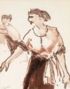 ‡ TOM NASH (b.1931) ink & wash - entitled verso, 'Etude Poissonniere'