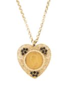 VICTORIAN GOLD SOVEREIGN, 1890, Jubilee head, in 9ct gold pierced heart shaped pendant