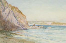 TOM CLOUGH RCA (1867-1943) watercolour - Aberdaron, signed, 33 x 50cms