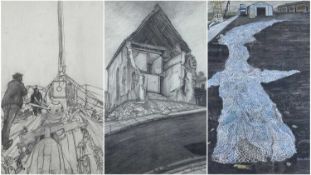 ‡ PHILIP MUIRDEN (1932-2023) mixed media - three painting of different subjects