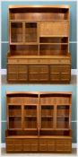 THREE MID-CENTURY PARKER KNOLL NATHAN TEAK WALL UNITS, internal lighting (untested)