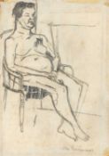 ‡ PETER PRENDERGAST (1946-2007) pencil on paper - entitled verso 'Mrs Knipe I', fully signed