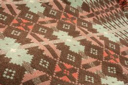 WELSH WOOL CARTHEN (BLANKET), brown, salmon, green