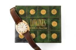 18K GOLD LONGINES WRIST WATCH, stamped to inside back cover '18K' '750' 'Modele Depose 7752 2'