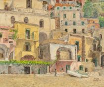 ‡ CHANTAL QUENNEVILLE (French 1897-1969) oil on canvas board - entitled verso 'Menton'