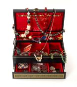 ASSORTED COSTUME JEWELLERY, including cloisonne enamel bangle, yellow metal mounted jade bangle