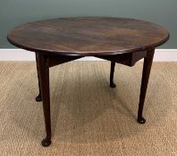 18TH C. STYLE MAHOGANY GATELEG TABLE, 71 (h) x 41/119 (w) x 108cms (d)