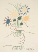 AFTER PABLO PICASSO, lithograph - Bouquet of Peace, signed and dated in the plate 21.4.58
