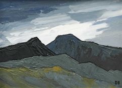 ‡ DAVID BARNES (British 1942-2021) oil on canvas - Eryri landscape, signed with initials, 28 x 38cms