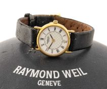 RAYMOND WEIL LADIES' WRISTWATCH, ref. 9923, c. 2004, 18ct gold plated, two-tone white and cream
