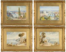ANDREA VASARI (Italian, 1873-1961) four watercolours - views of Florence, Rome, Lakes Albano