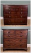 TWO ANTIQUE MAHOGANY CHESTS, one with two narrow concealed frieze drawers flanking dummy panel