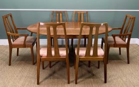 MID-CENTURY NATHAN TEAK EXTENDING DINING TABLE AND CHAIRS