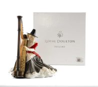 ROYAL DOULTON BONE CHINA FIGURINE HN4968 Y GYMRAES 'TELYNORES' - WELSH LADY HARPIST, limited edition