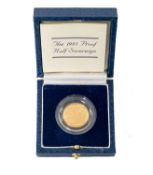 ELIZABETH II GOLD PROOF HALF SOVEREIGN, 1983, encapsulated with COA in Royal Mint case of issue